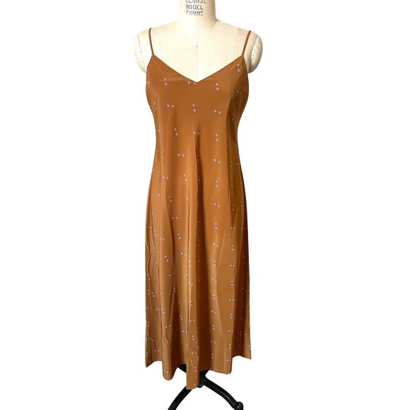 HATCH Maternity Ricky Slip Dress Rust Orange Floral Print Size 1/ Small - Picture 1 of 8